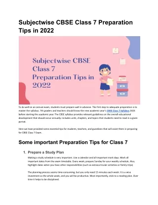 subjectwise cbse class 7 preparation tips in 2022