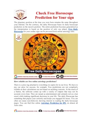 check free horoscope prediction for your sign