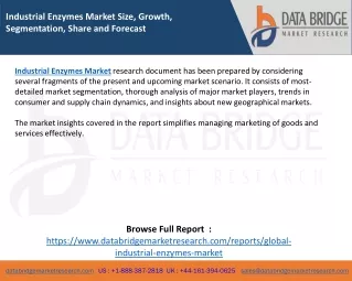 Industrial Enzymes Market Size, Growth, Segmentation, Share and Forecast