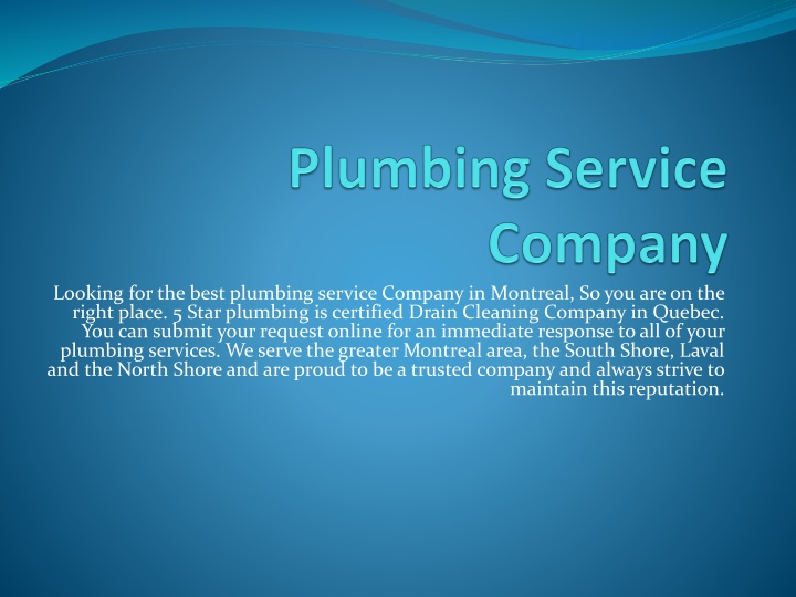 plumbing service company