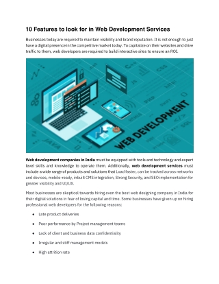 10 features to look for in web development