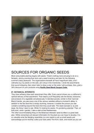 sources for organic seeds most consumable
