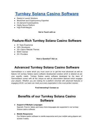 turnkey solana casino software