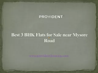 Best 3 BHK Flats for Sale near Mysore Road-Sunworth