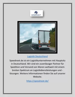 Logistik Deutschland | speednext.de