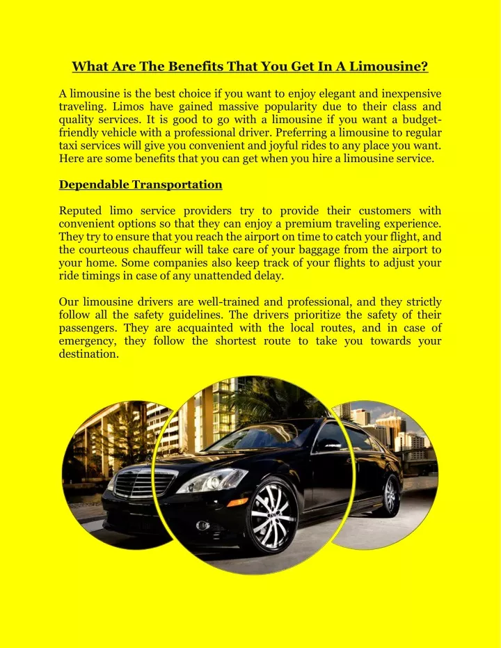 what are the benefits that you get in a limousine