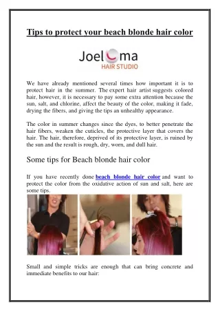 Tips to protect your beach blonde hair color
