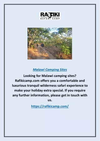 Malawi Camping Sites | Rafikicamp.com