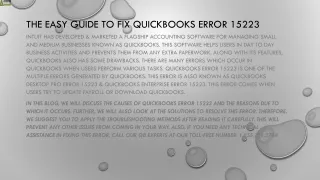 the easy guide to fix quickbooks error 15223