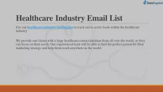 Health Mailing Lists| Healthcare Marketing Database in USA