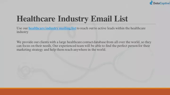 healthcare industry email list