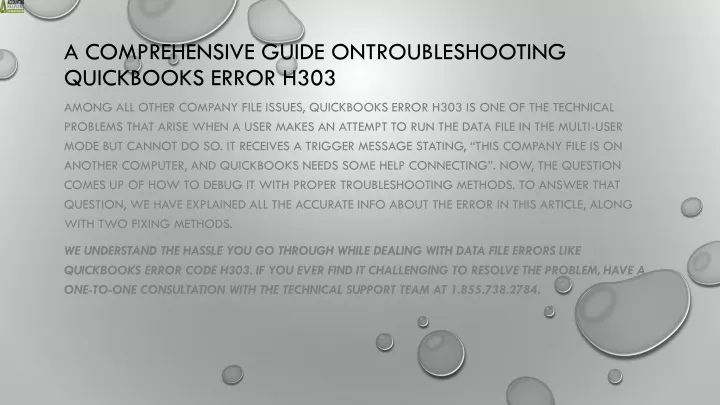 a comprehensive guide ontroubleshooting quickbooks error h303