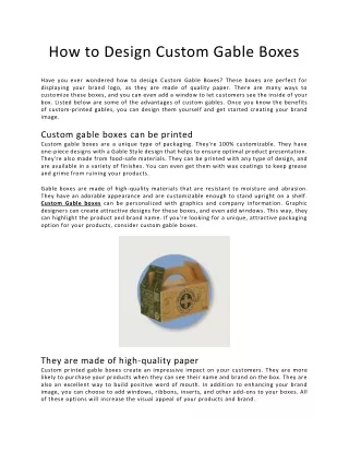 How to Design Custom Gable Boxes