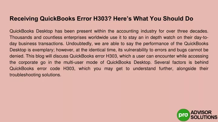 receiving quickbooks error h303 here s what you should do