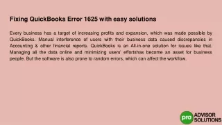 fixing quickbooks error 1625 with easy solutions