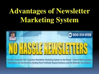 Advantages of Newsletter Marketing System