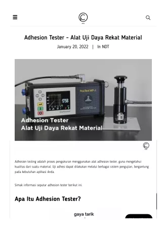 Adhesion Tester - Alat Uji Daya Rekat Material