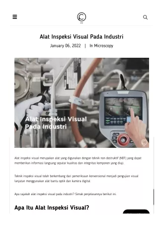 alat inspeksi visual pada industri