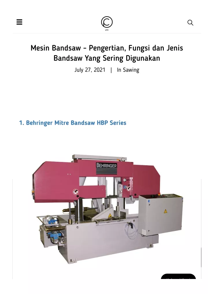 mesin bandsaw pengertian fungsi dan jenis bandsaw