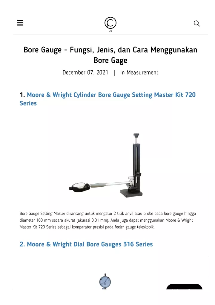 bore gauge fungsi jenis dan cara menggunakan bore