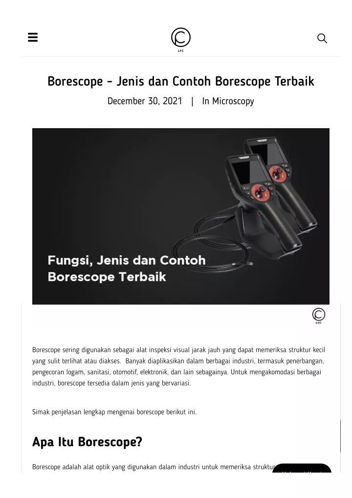 borescope jenis dan contoh borescope terbaik