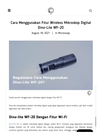 Cara Menggunakan Fitur Wireless Mikroskop Digital Dino-Lite WF-2.0