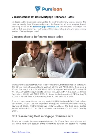 7 clarifications on best mortgage refinance rates