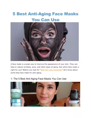 best face masks for aging skin