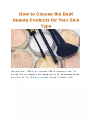 skincare and beauty products