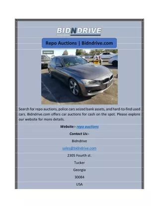 repo auctions bidndrive com