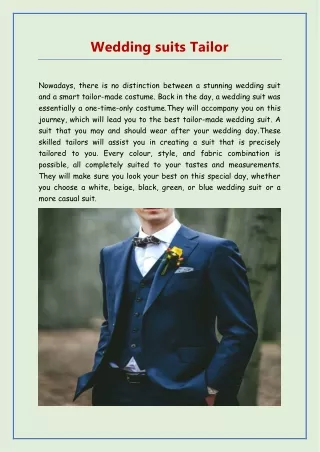 Wedding suits Tailor in Singapore