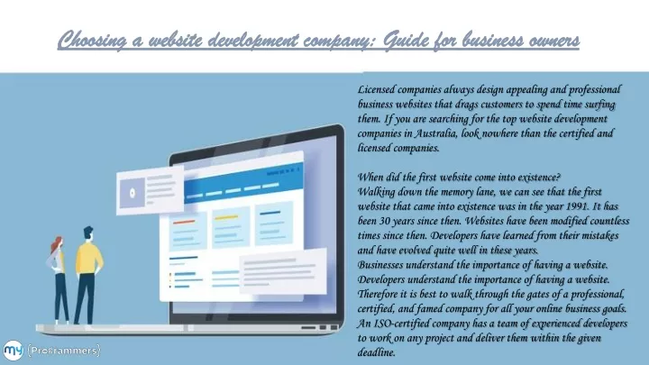 choosing a website development company guide