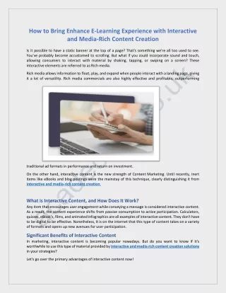 how to bring enhance e learning experience with