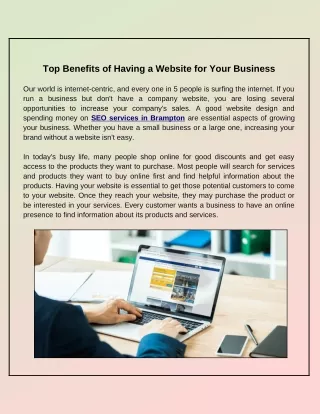 Top Benefits of Having a Website for Your Business