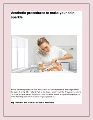 aesthetic procedures to make your skin sparkle
