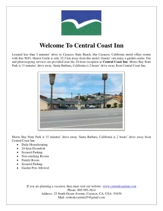 Central Coast Inn - Top Hotels in Morro Bay, California