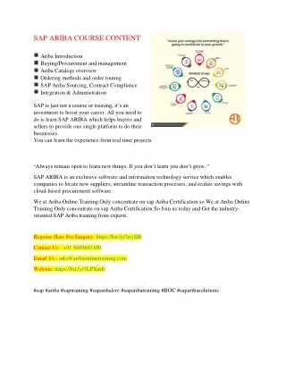 sap ariba course content