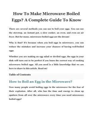 how to make microwave boiled eggs a complete