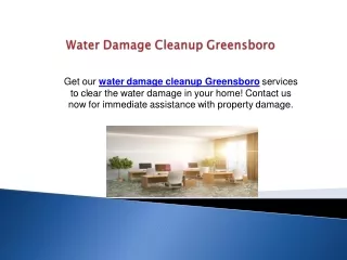 Water Damage Cleanup Greensboro