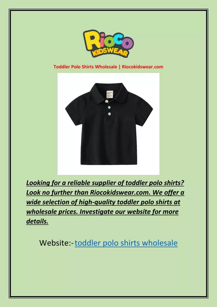 toddler polo shirts wholesale riocokidswear com