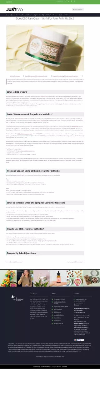 Does CBD Pain Cream Work For Pain, Arthritis, Etc.