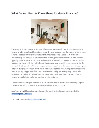 what do you need to know about furniture financing