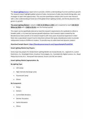 the smart lighting market report aims to provide