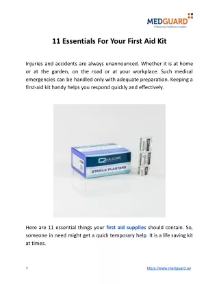 11 Essentials For Your First Aid Kit