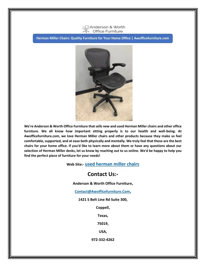 herman miller chairs quality furniture for your