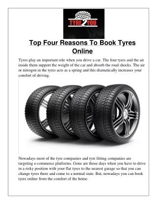 Top Four Reasons To Book Tyres Online