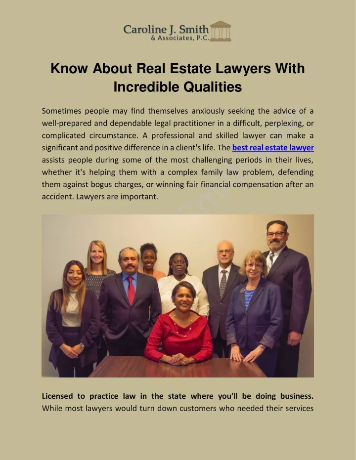 know about real estate lawyers with incredible