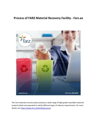 Process of FARZ Material Recovery Facility - Farz.ae
