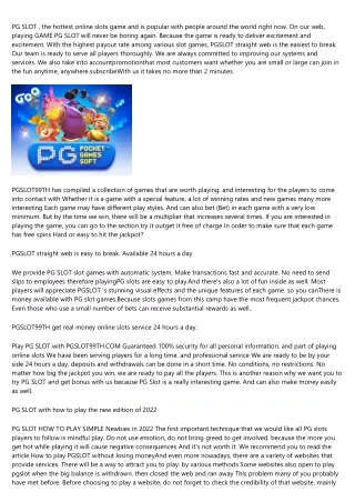 Pg slot, the best direct website Easy to break, get real money.