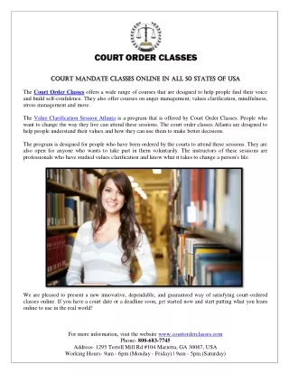 Court Mandate Classes Online in All 50 States of USA